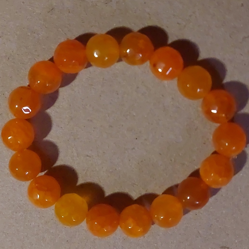 Hand Crafted Orange Beaded Bracelet